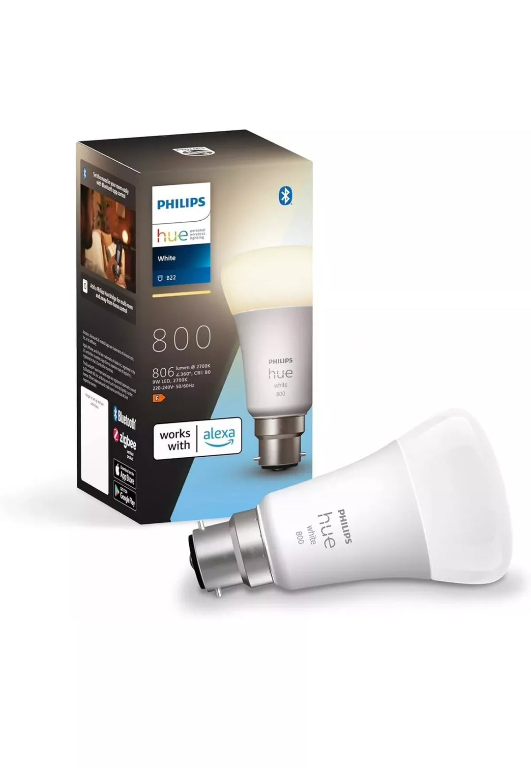 Philips Hue White LED Bulb 800 with Bluetooth - B22 Bayonet